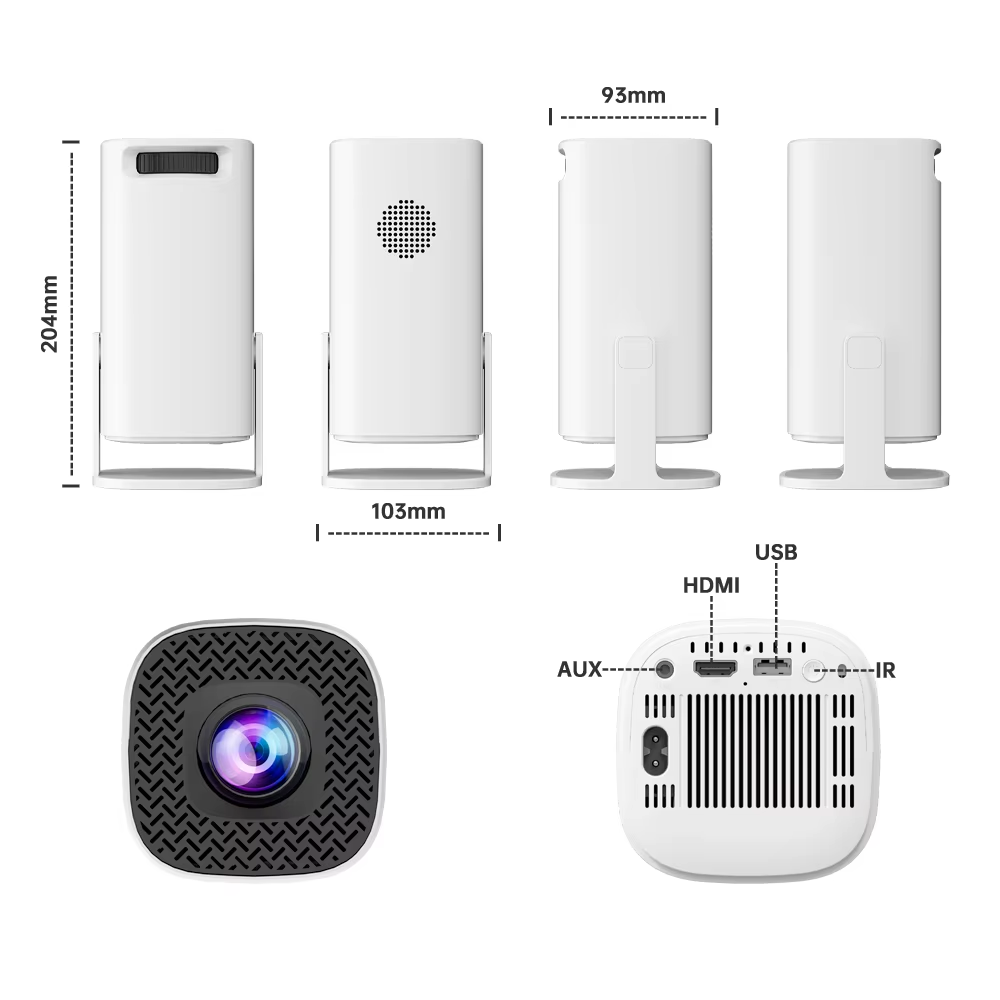 Proyector Max 4K HD 1080P Bluetooth Android 11 Proyector con 2 controladores de juegos inalámbricos 3000 juegos integrados