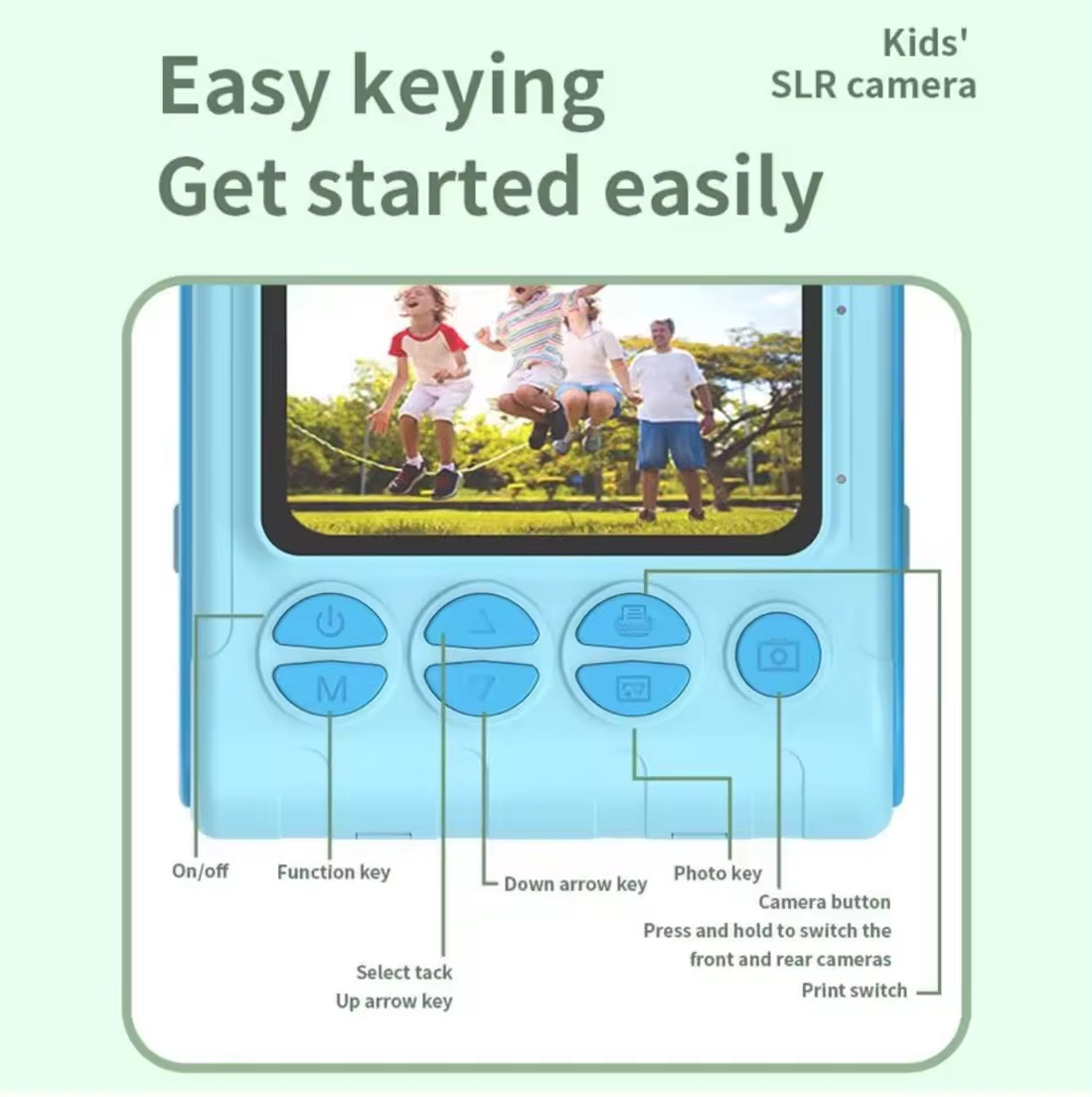Cámara Digital de impresión instantánea de Doble Lente de MP para niños.
