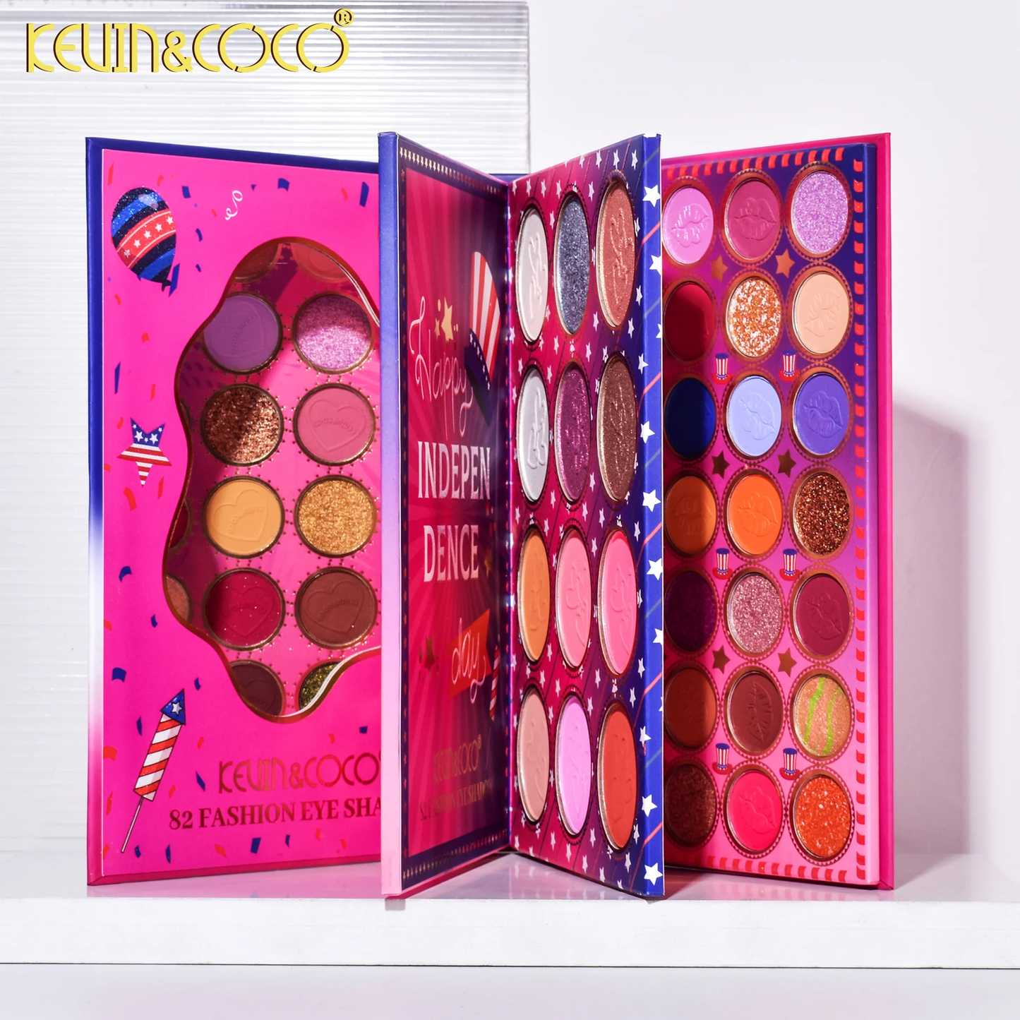 Paleta de sombras de ojos KEVIN & COCO Flag Girl de 82 colores