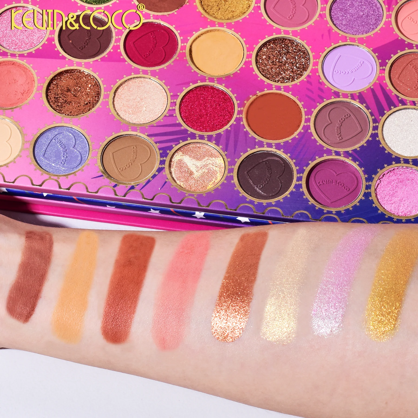 Paleta de sombras de ojos KEVIN & COCO Flag Girl de 82 colores