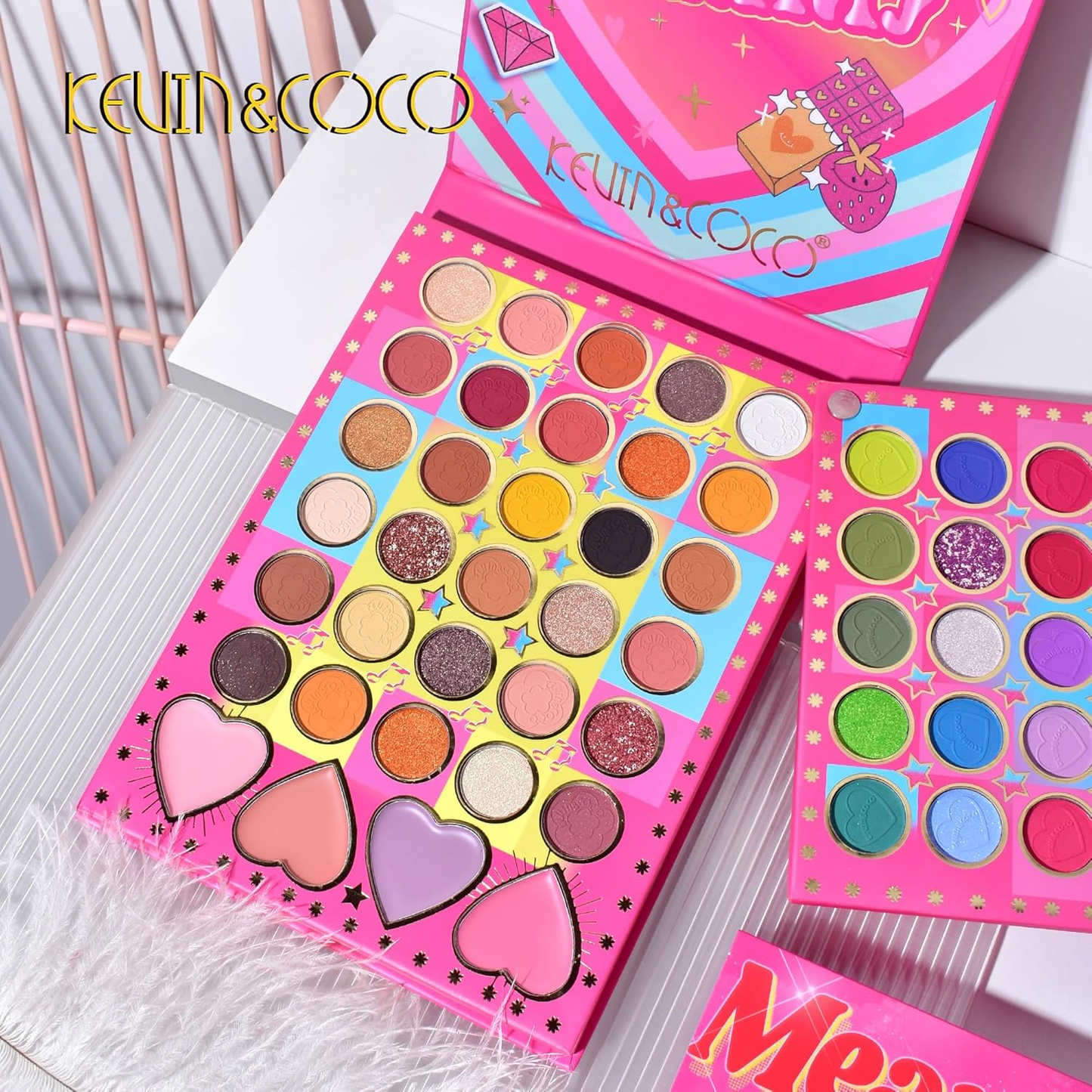 Paleta de Sombra de Ojos, Iluminador y Colorete KEVIN & COCO MeanGirls 96 colores