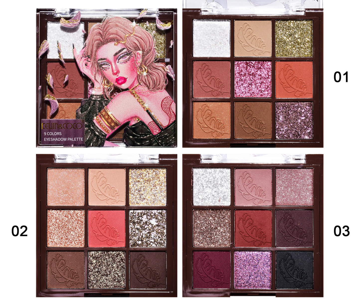 Paleta de sombras de ojos Leah de 9 colores de Muse