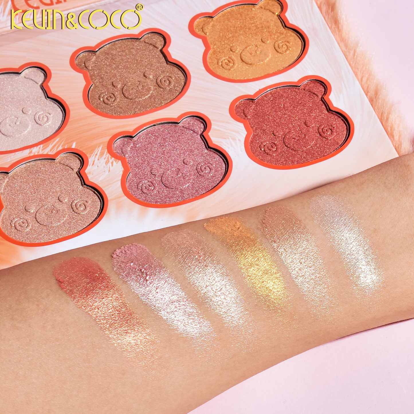 Paleta luminosa de 6 colores con forma de osito de peluche