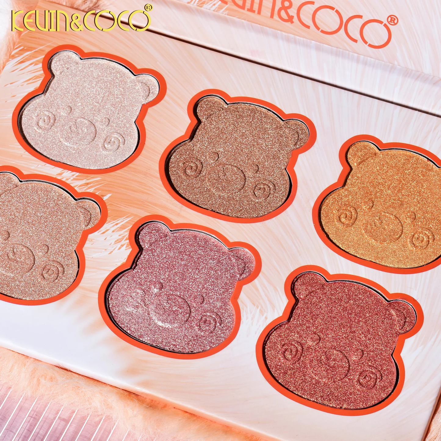 Paleta luminosa de 6 colores con forma de osito de peluche