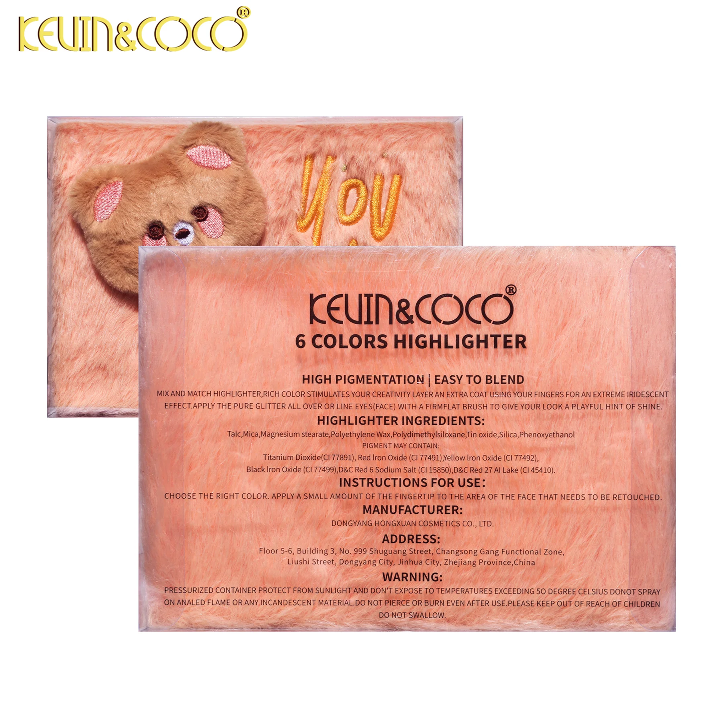 Paleta luminosa de 6 colores con forma de osito de peluche