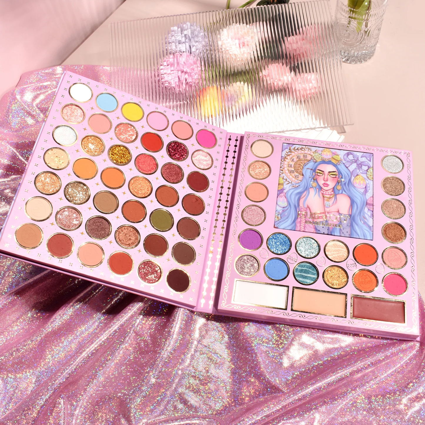 Paleta de sombras de ojos e iluminadores Celestial Dreams de 69 colores