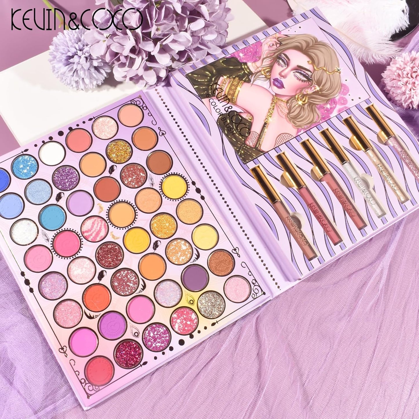 Paleta de Sombra de Ojos, Coloretes y Brillos Labiales. 54 Colores Makeup Set Maquillaje Profesional