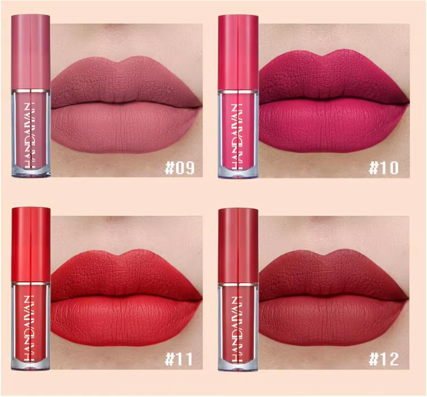 Labiales Mate Larga Duracion Permanente Líquido Brillo de Labios Set