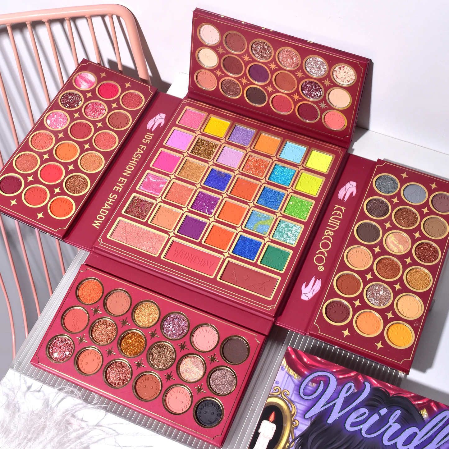 Paleta de sombras de ojos KEVIN&COCO Wednesday Girl de 105 colores