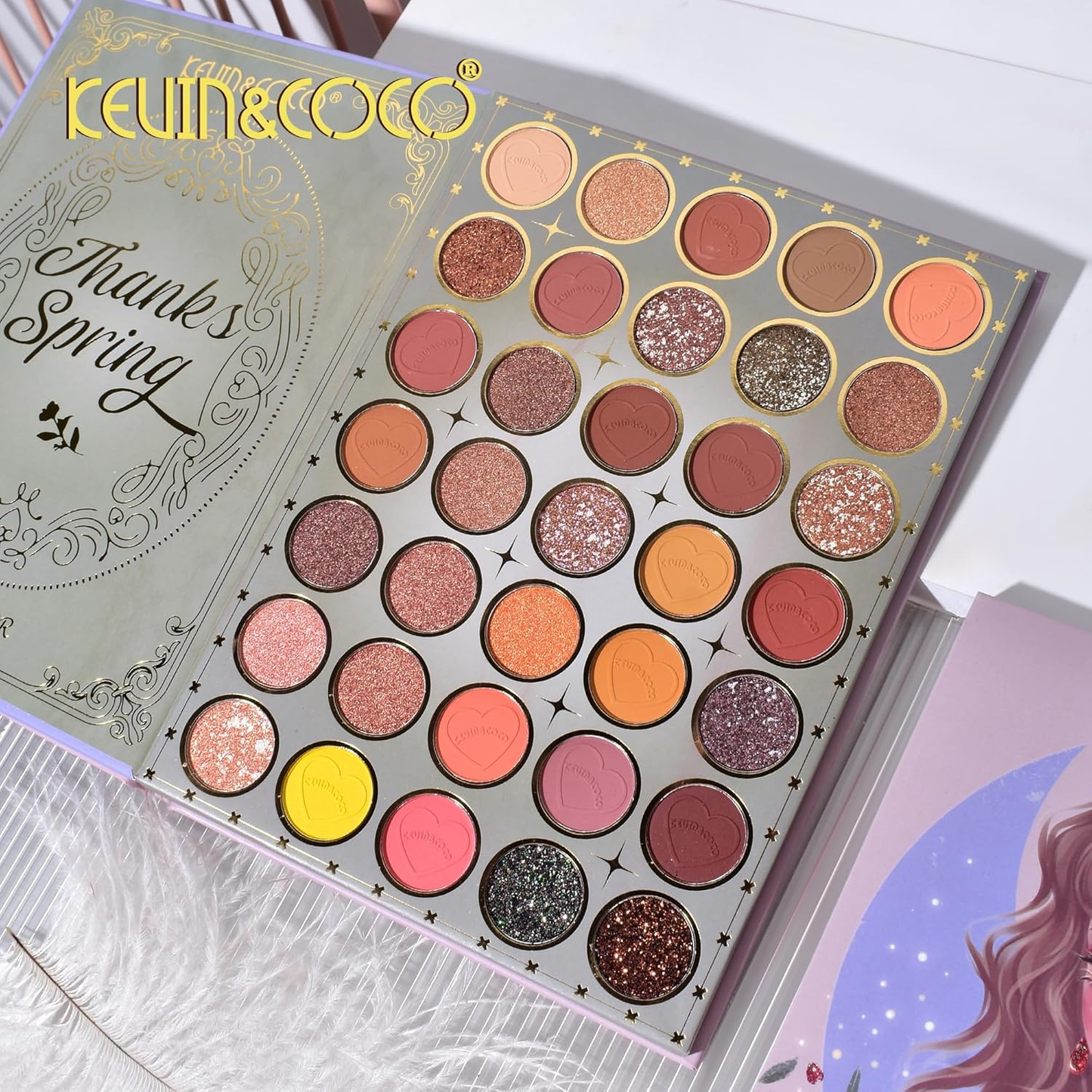 Paleta de Sombra de Ojos KEVIN & COCO Iluminador y Maquillaje de Contorno 82 Colores