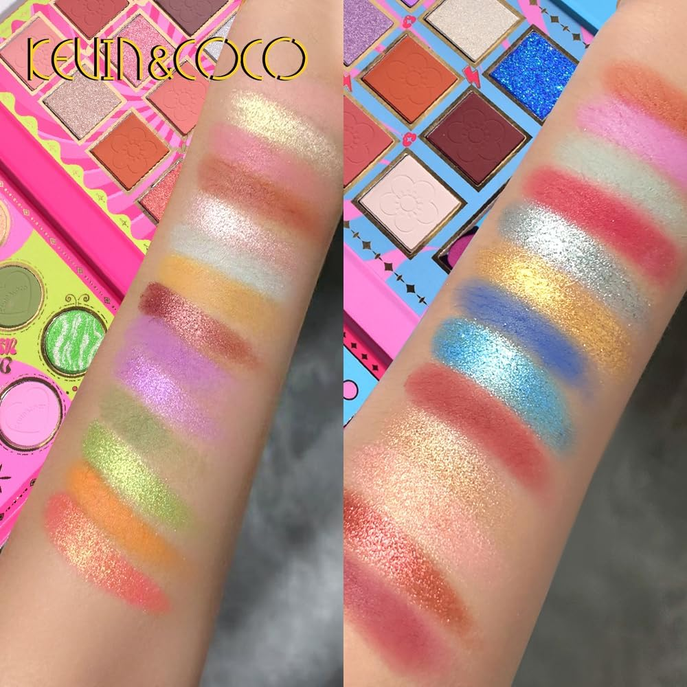 Paleta de Sombra de Ojos, Iluminador y Colorete Maquillaje KEVIN & COCO GOGO 43 Colores