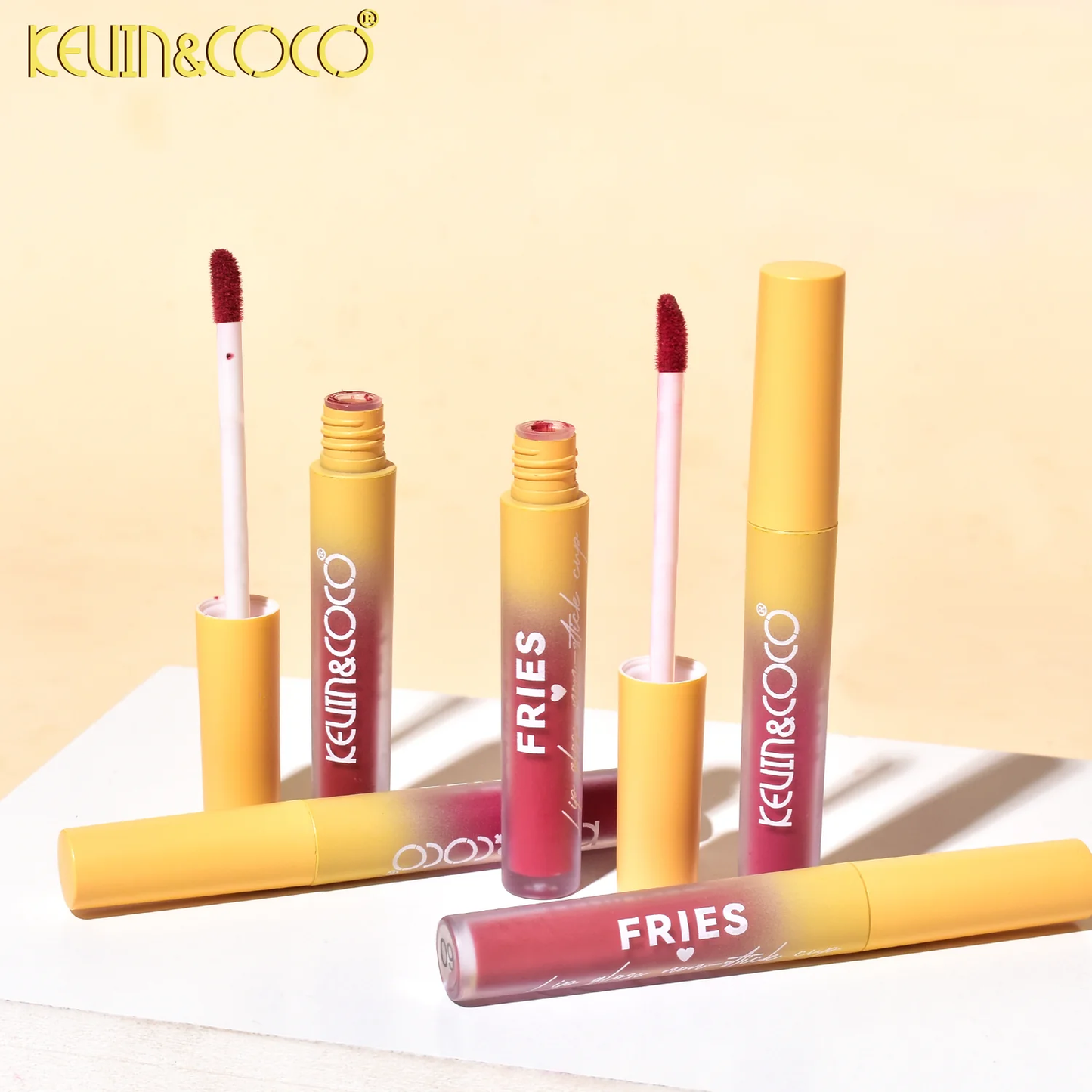 SET DE LABIALES EMPAQUE DE PAPAS FRITAS KEVIN & COCO