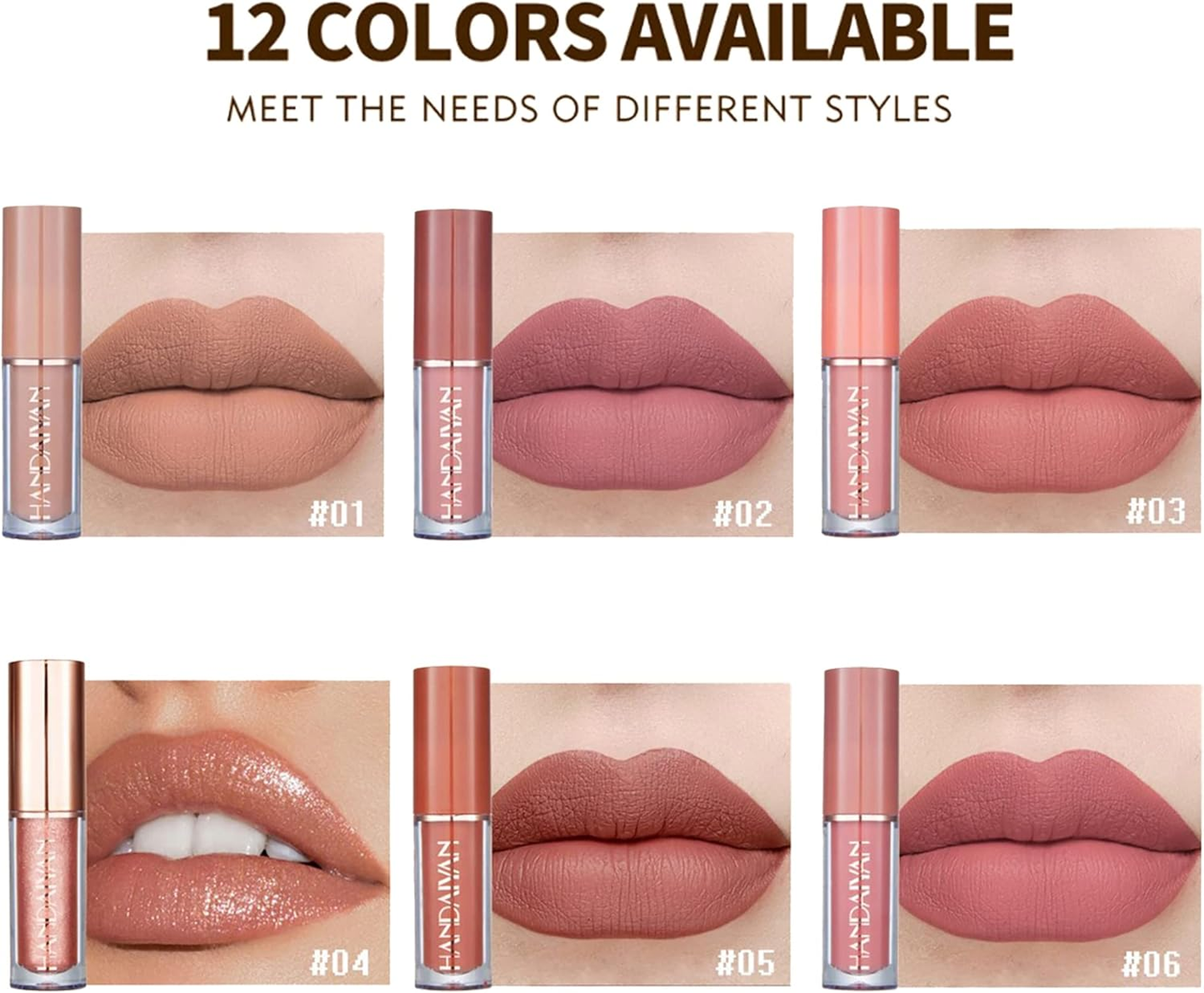 Handaiyan 12 Piezas Labiales Liquidos Mate Larga Duracion Ideal Regalo San Valentín Cumpleaños para Mujeres Novia