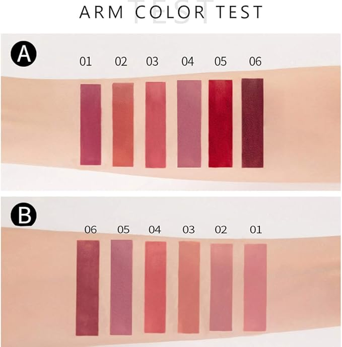 Juego de Labial HANDAIYAN Mate 6 Piezas, Labial líquido Mate para Mujer Impermeable.